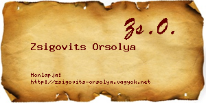 Zsigovits Orsolya névjegykártya